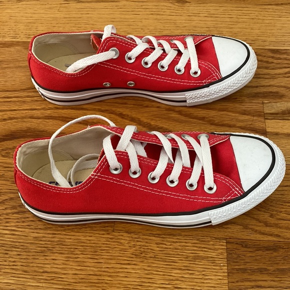 Like new Red Converse All Stars Low Top- worn once! - Picture 2 of 3
